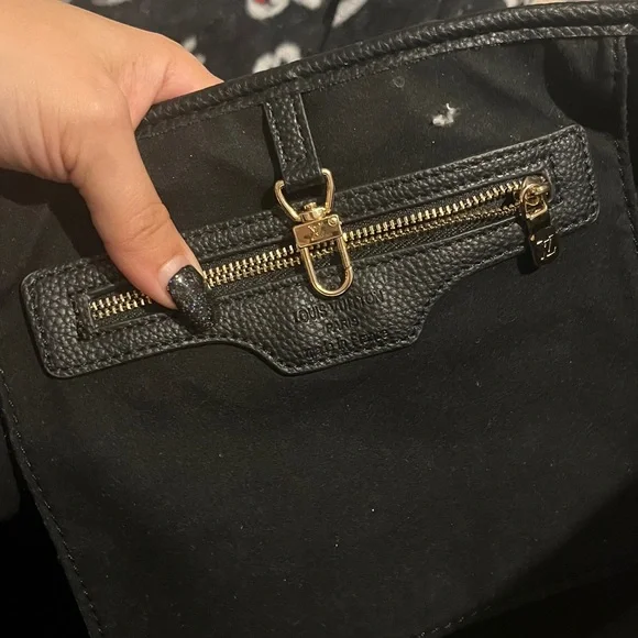 Black Embossed monogram Tote - Picture 2 of 6